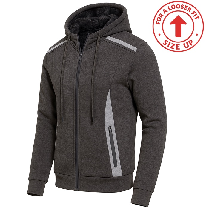 Men's Sherpa Fleece-Lined Reflective Tech Full Zip Hoodie (S to 3XL)